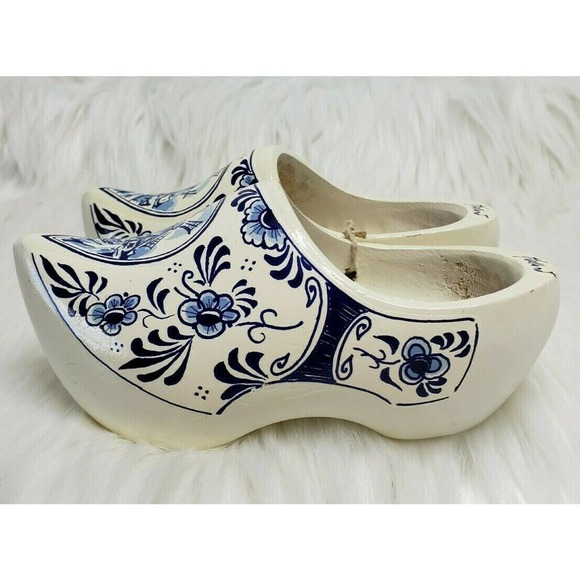 VTG JUNORA Hand Carved Wooden Dutch Clogs 13 cm - Picture 2 of 7